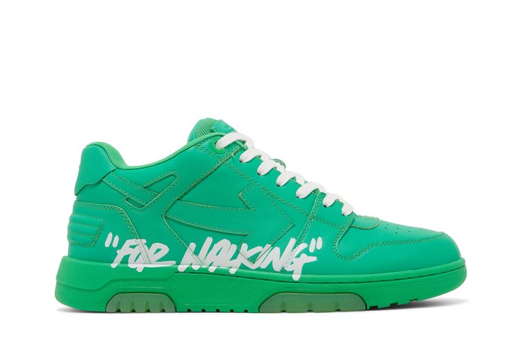 OFF-WHITE Out Of Office For Walking Low Tops White Green