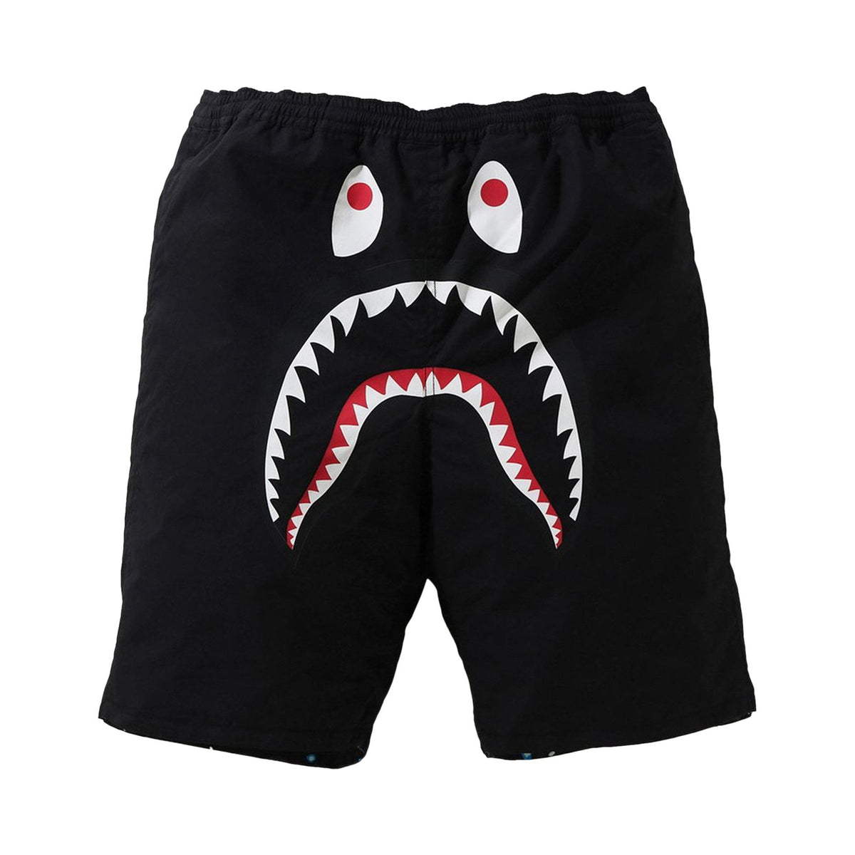 BAPE Space Camo Shark Reversible Shorts Black