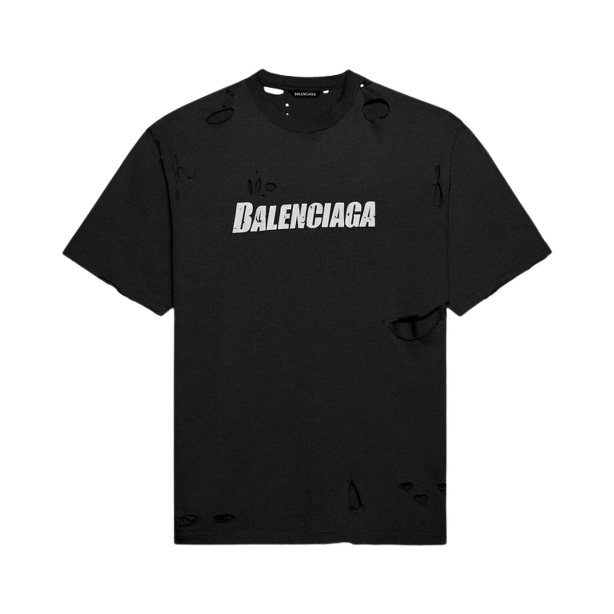 Balenciaga Caps Destroyed Flatground T-shirt Black