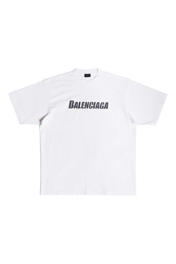 Balenciaga Caps Boxy Oversized Fit Tee White