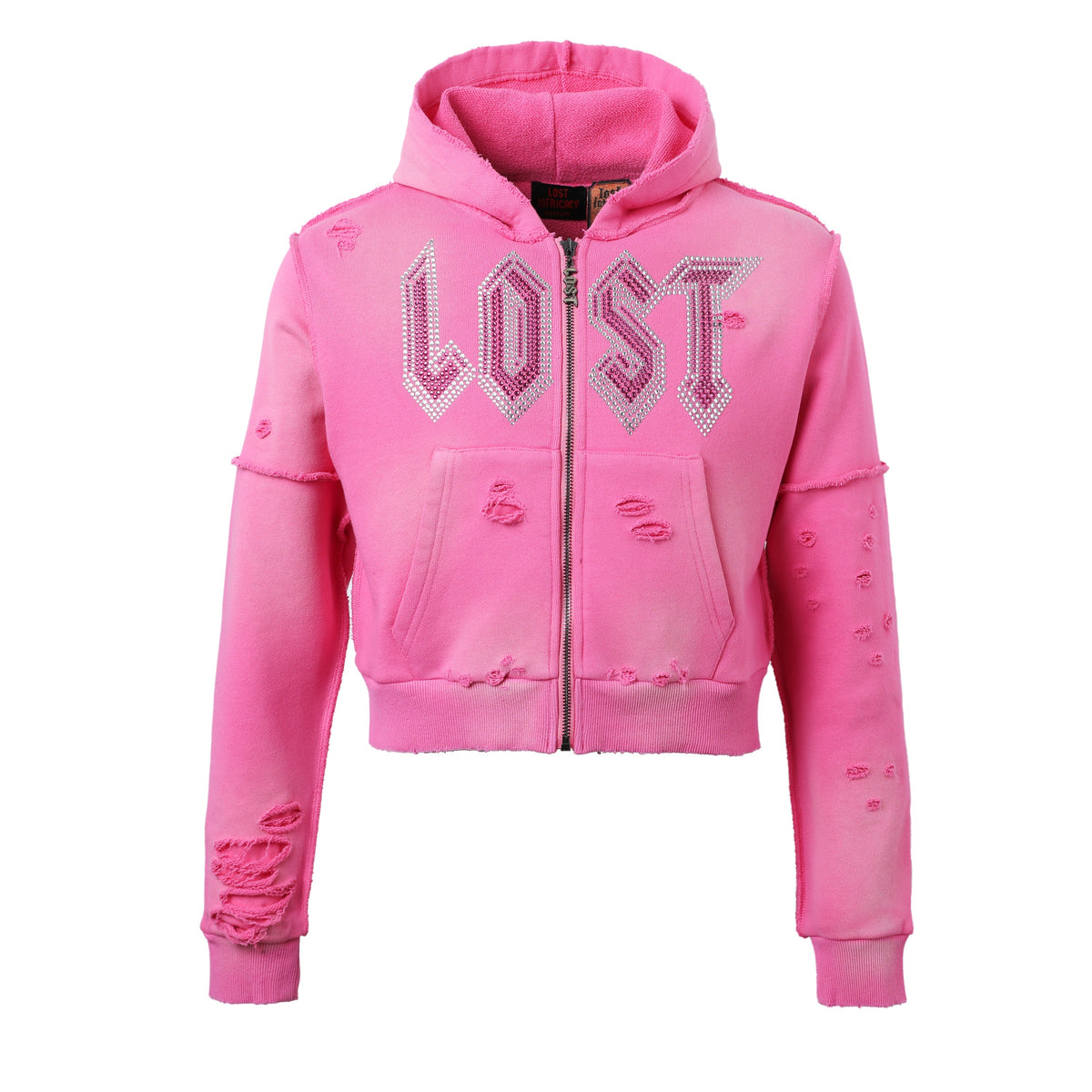 Lost Intricacy Women's Pink Zip Up