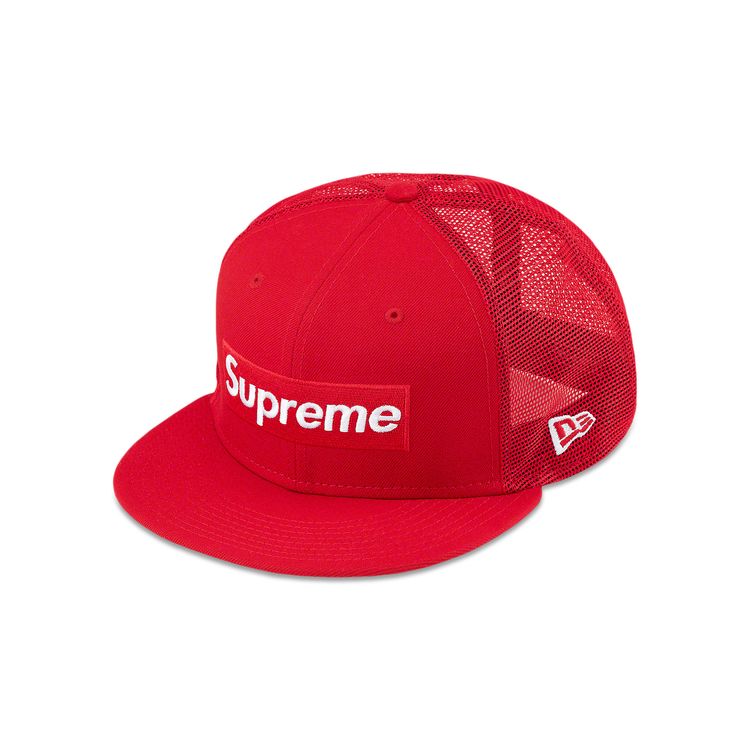 Supreme New Era Red Box Logo Mesh Hat