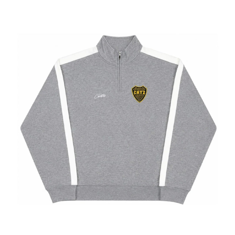 Corteiz Boca Quarter Half Zip Grey