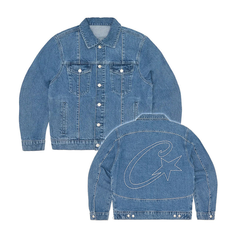 Corteiz C-Star Denim Trucker Jacket Blue