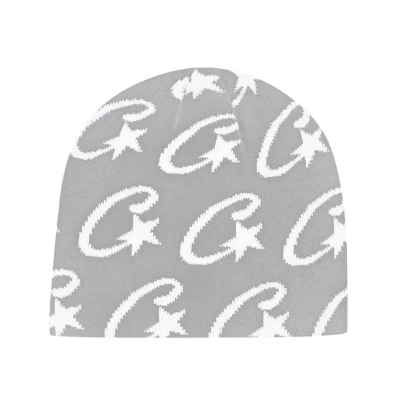 Corteiz C Star Grey Beanie