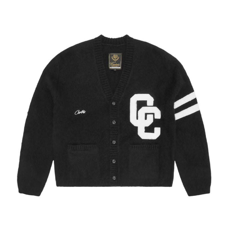 Corteiz College Cardigan Black