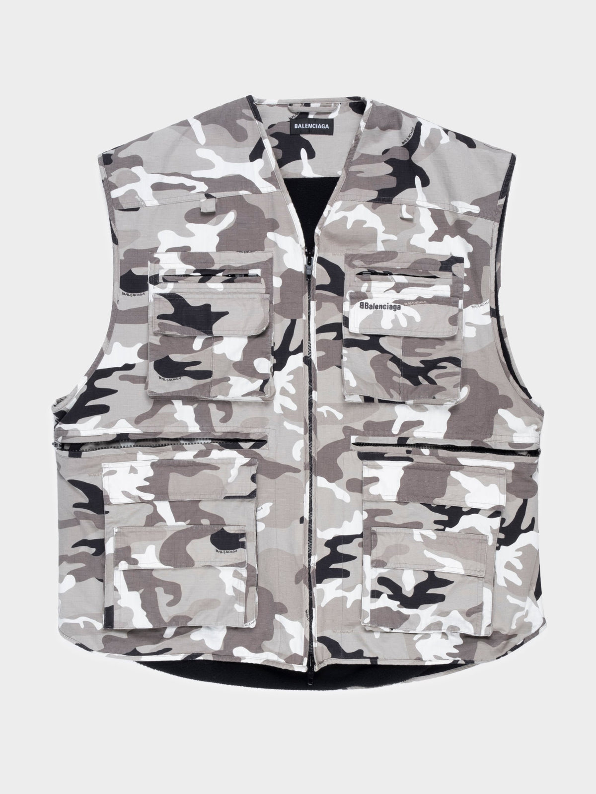 Balenciaga Padded Snow Camo Cargo Vest