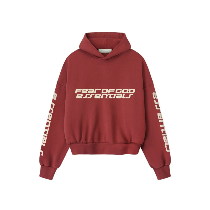 Fear of God Essentials Crimson Cropped Hoodie