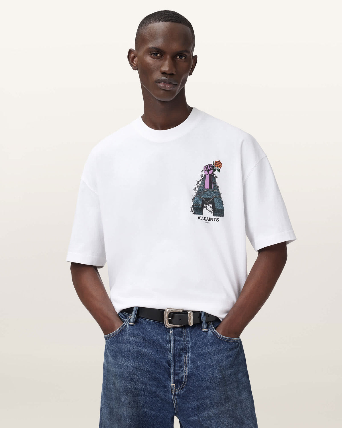 All Saints Defiance SS Tee White