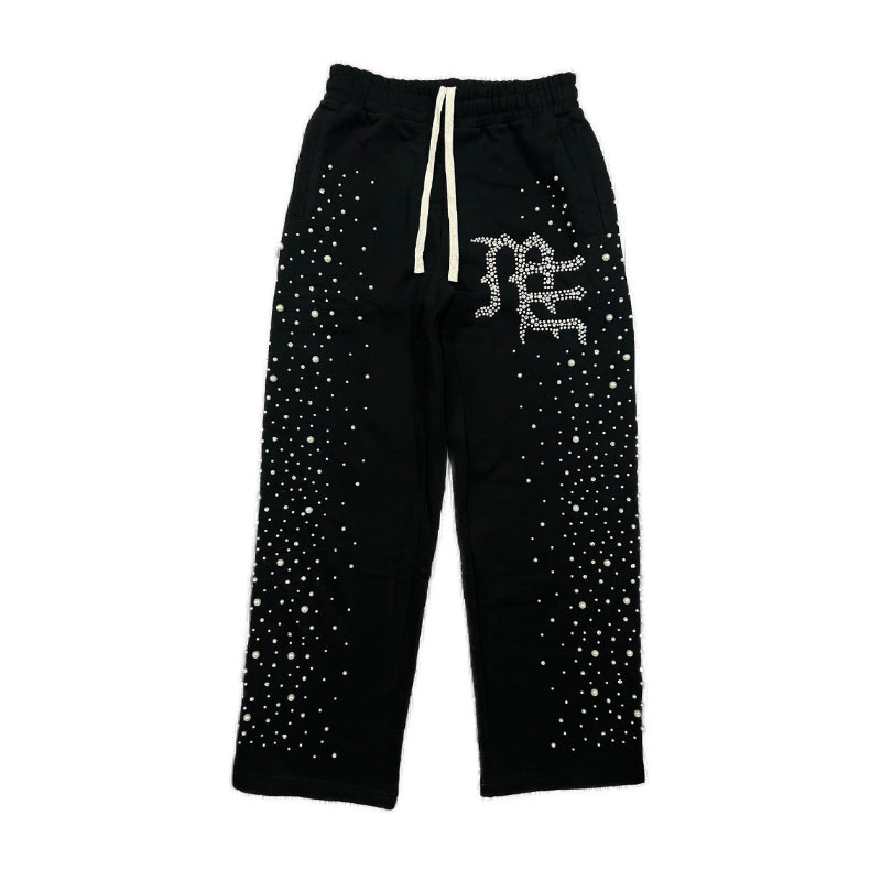 MIXED EMOTIONS Black Pearls Sweatpants Black