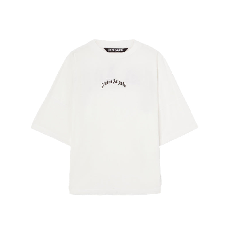 PALM ANGELS BACK CURVED LOGO OVER TEE OFF WHITE - BL
