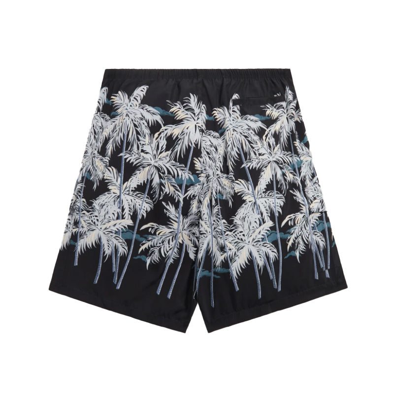 Palm Angels All Over Palms Swim Short - Black/Off White