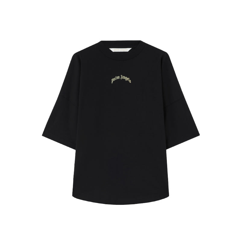 Palm Angels Curved Logo Over T-Shirt BLACK TOFU