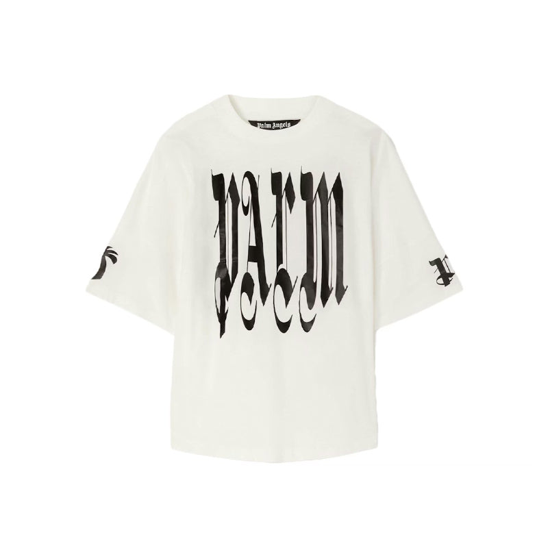 Palm Angels Gothic Logo Over T-Shirt White