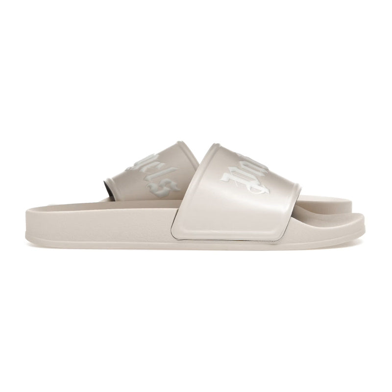 Palm Angels Pool Slider Beige White