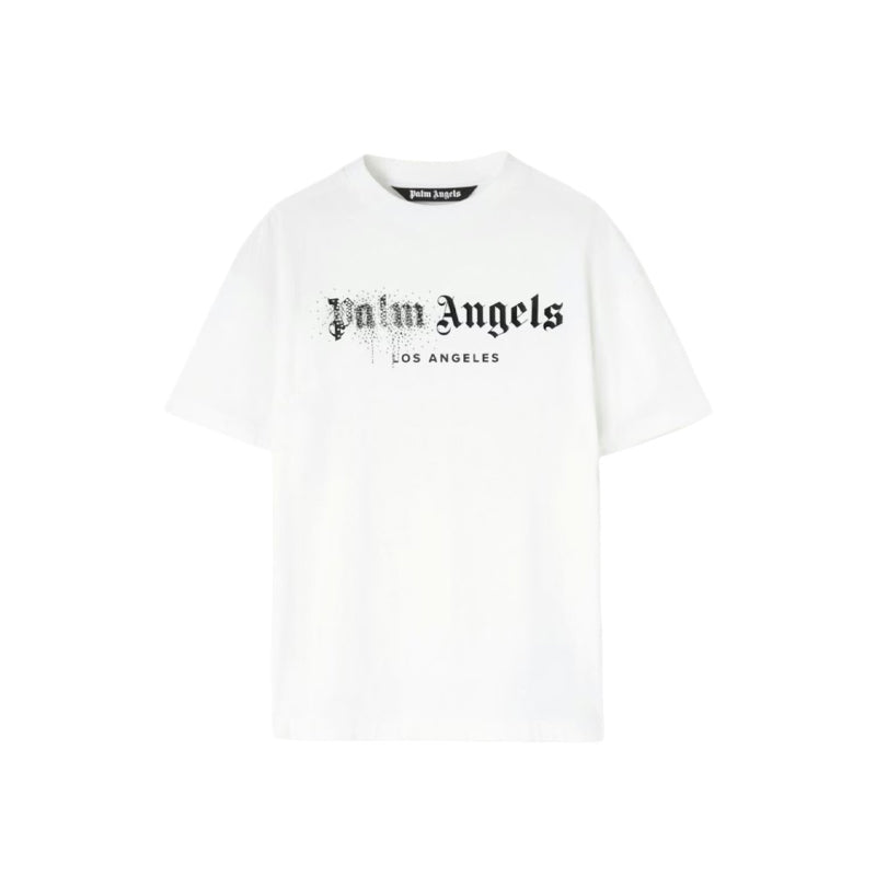 Palm Angels Rhinestone Sprayed Classic T-Shirt White/Black
