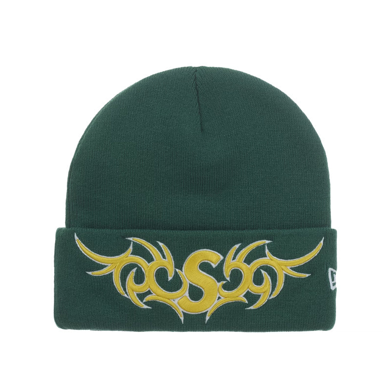 Supreme New Era Tribal S Logo Beanie Green