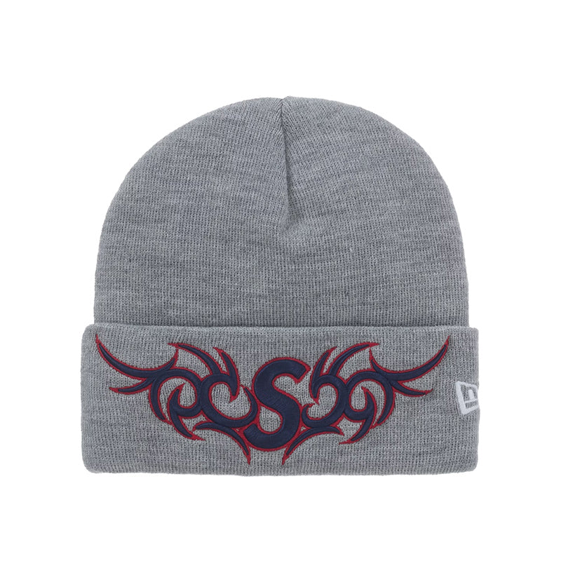 Supreme New Era Tribal S Logo Beanie Heather Grey