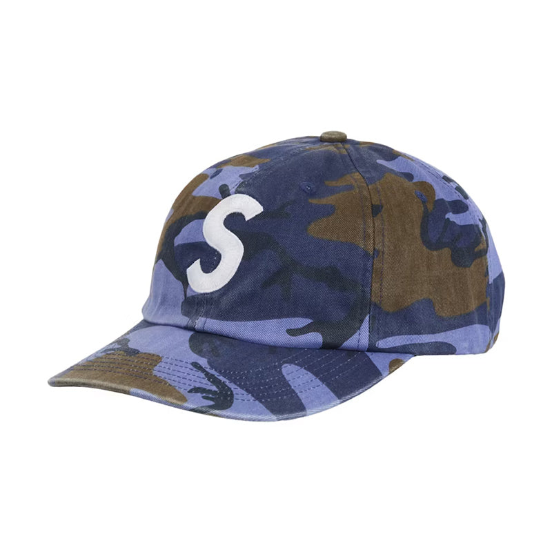 Supreme Pigment Coated S Logo 6-Panel Blue Camo