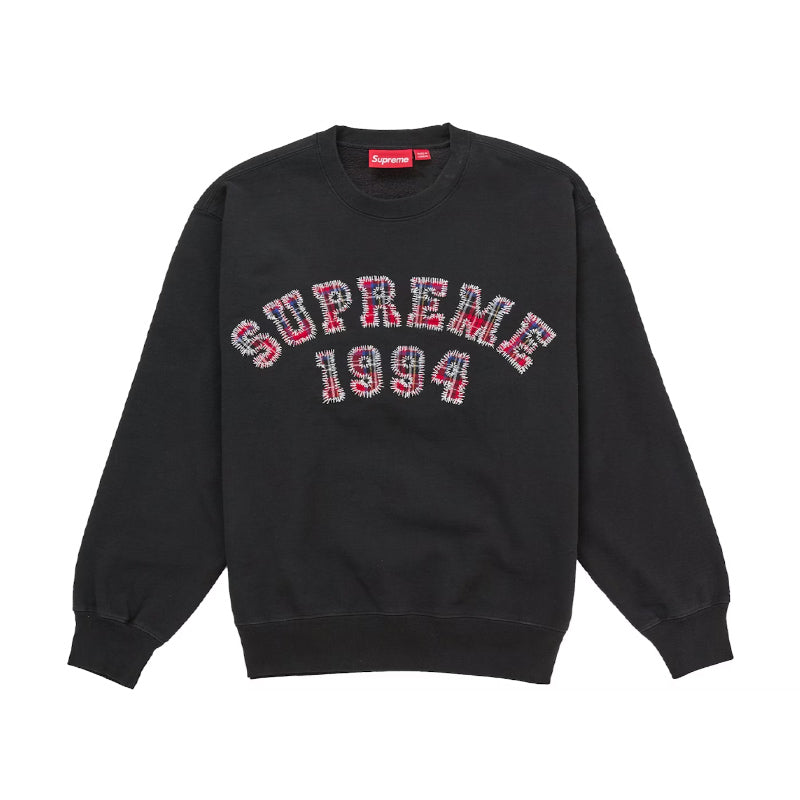 Supreme Plaid Arc Crewneck Black