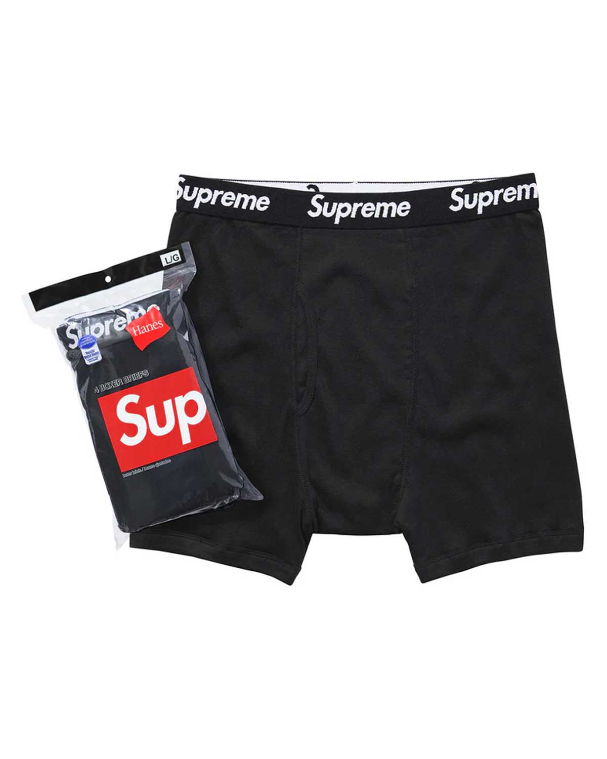 Supreme Hanes Boxer Briefs (4 Pack) Black