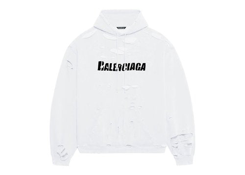 Balenciaga Caps Oversize Fit Hoodie White/Black