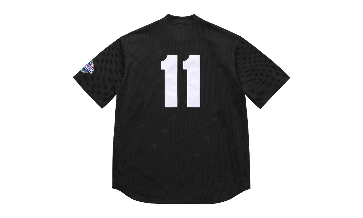Supreme S Logo Baseball Henley Black