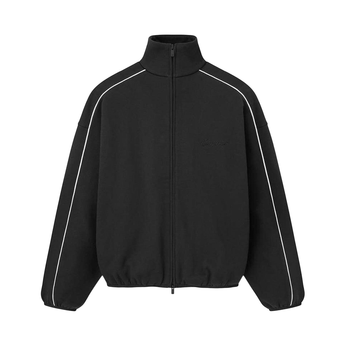 Fear of God Essentials Modern Piping Track Jacket Jet Black/Cloud White