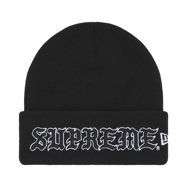 Supreme New Era Old English Beanie Black