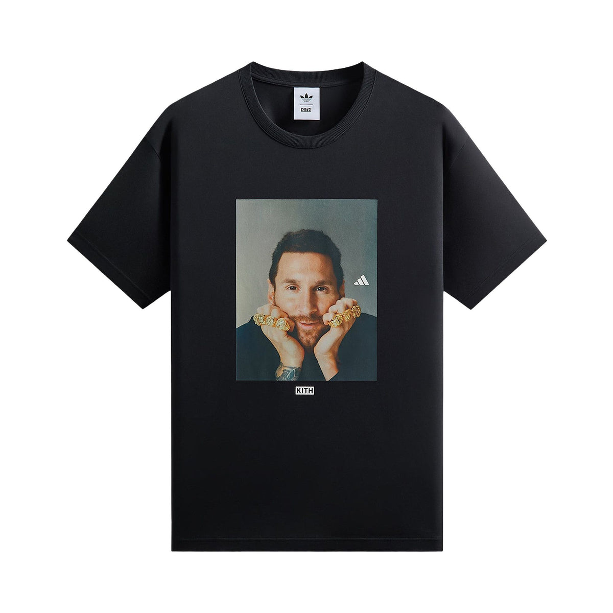 Kith x adidas Messi Football Graphic Tee Black