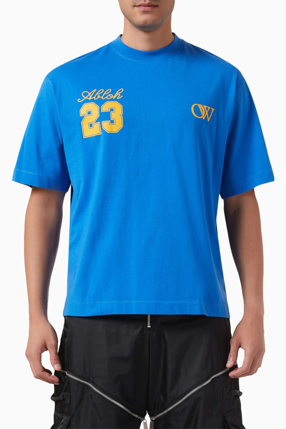 OFF-WHITE OW 23 Skate Cotton T-shirt Nautical Blue
