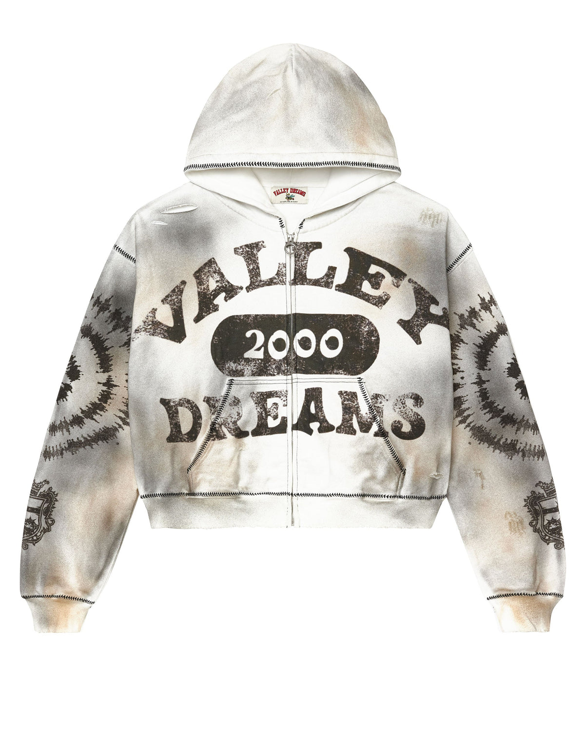 Vale Forever Spiral Zip Up Hoodie 'Dark White'