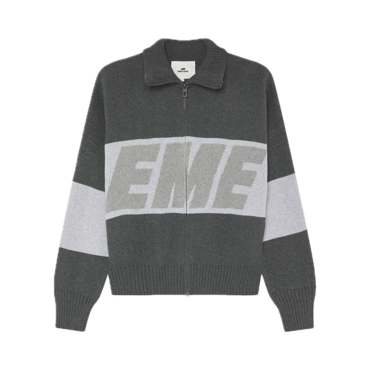 Eme Studios Thrill Grandpa Grey Zipper Knit