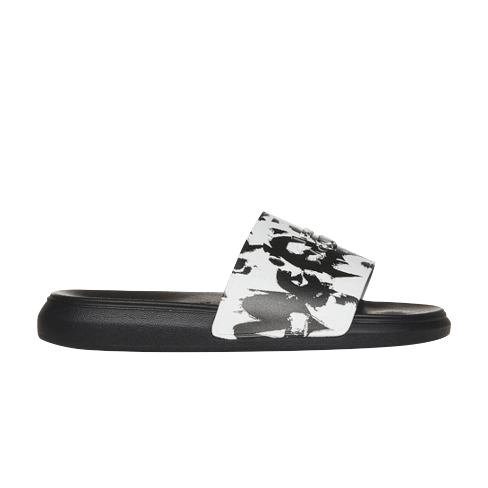Alexander McQueen Grafitti Logo Slide Black White