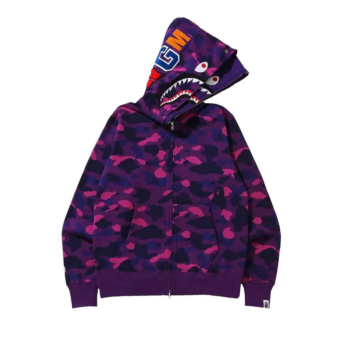Bape Double Zip Purple Hoodie