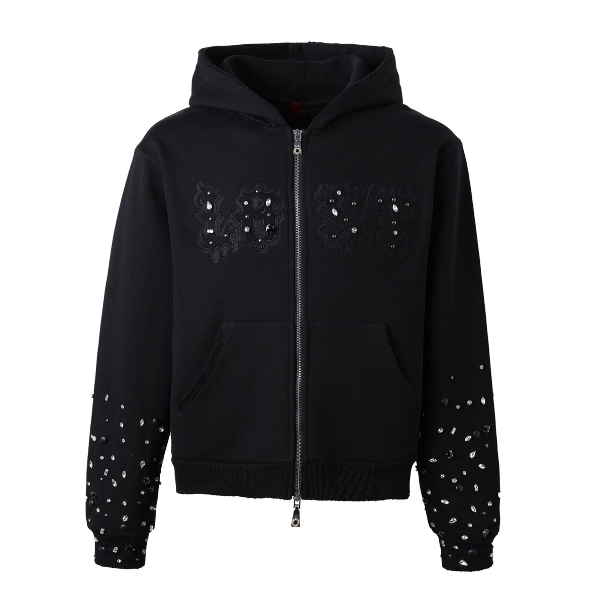Lost Intricacy Patch Zip Up Hoodie Black