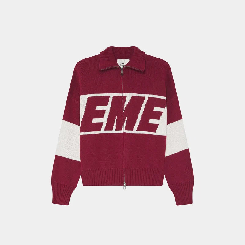 Eme Studios Thrill Burgundy Zipper Knit