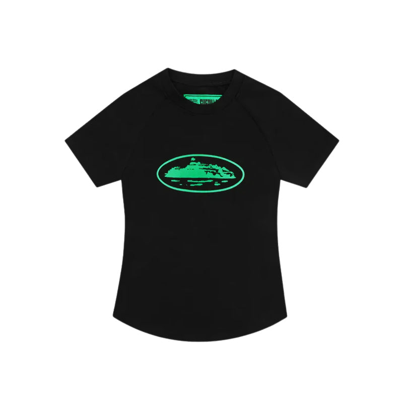 Corteiz Alcatraz Black Green Logo Baby T-Shirt