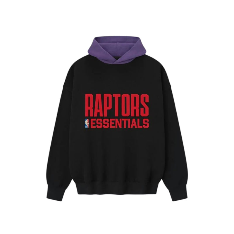 Fear of God Essentials Raptors Sport Hoodie Black/Purple Reign