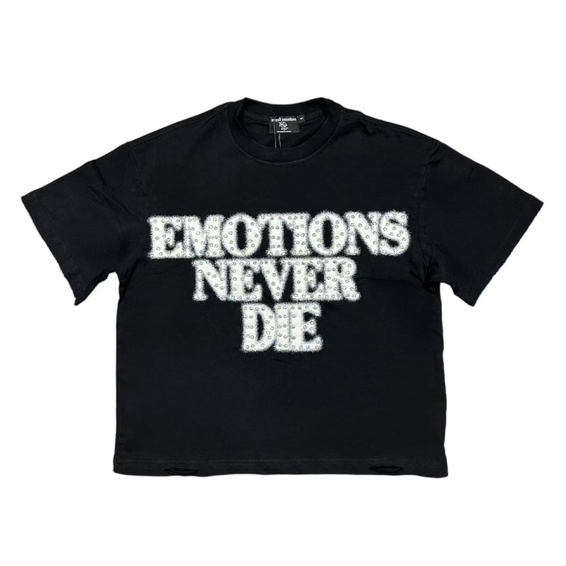 Mixed Emotions Black ‘End’ Rhinestone Tee