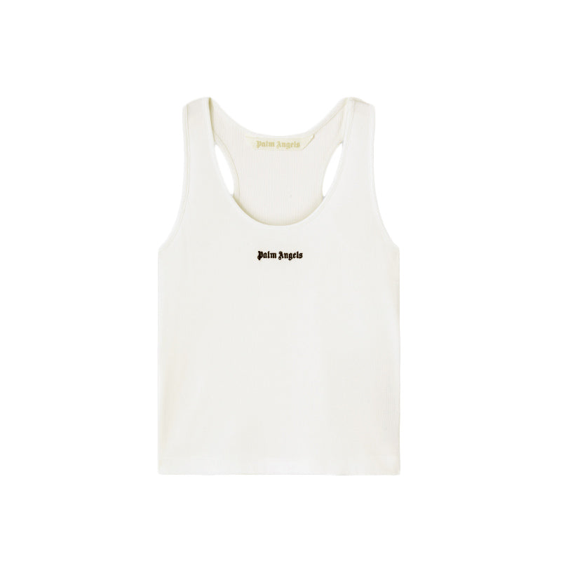 PALM ANGELS Classic Logo Rib Tank White