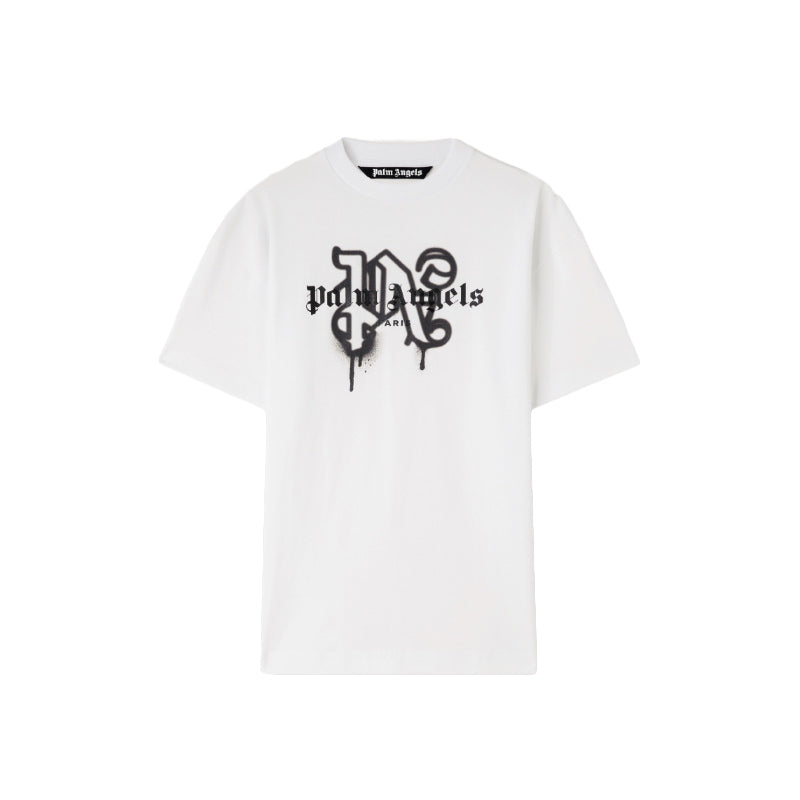 Palm Angels PARIS MONOGRAM SPRAY TEE WHITE