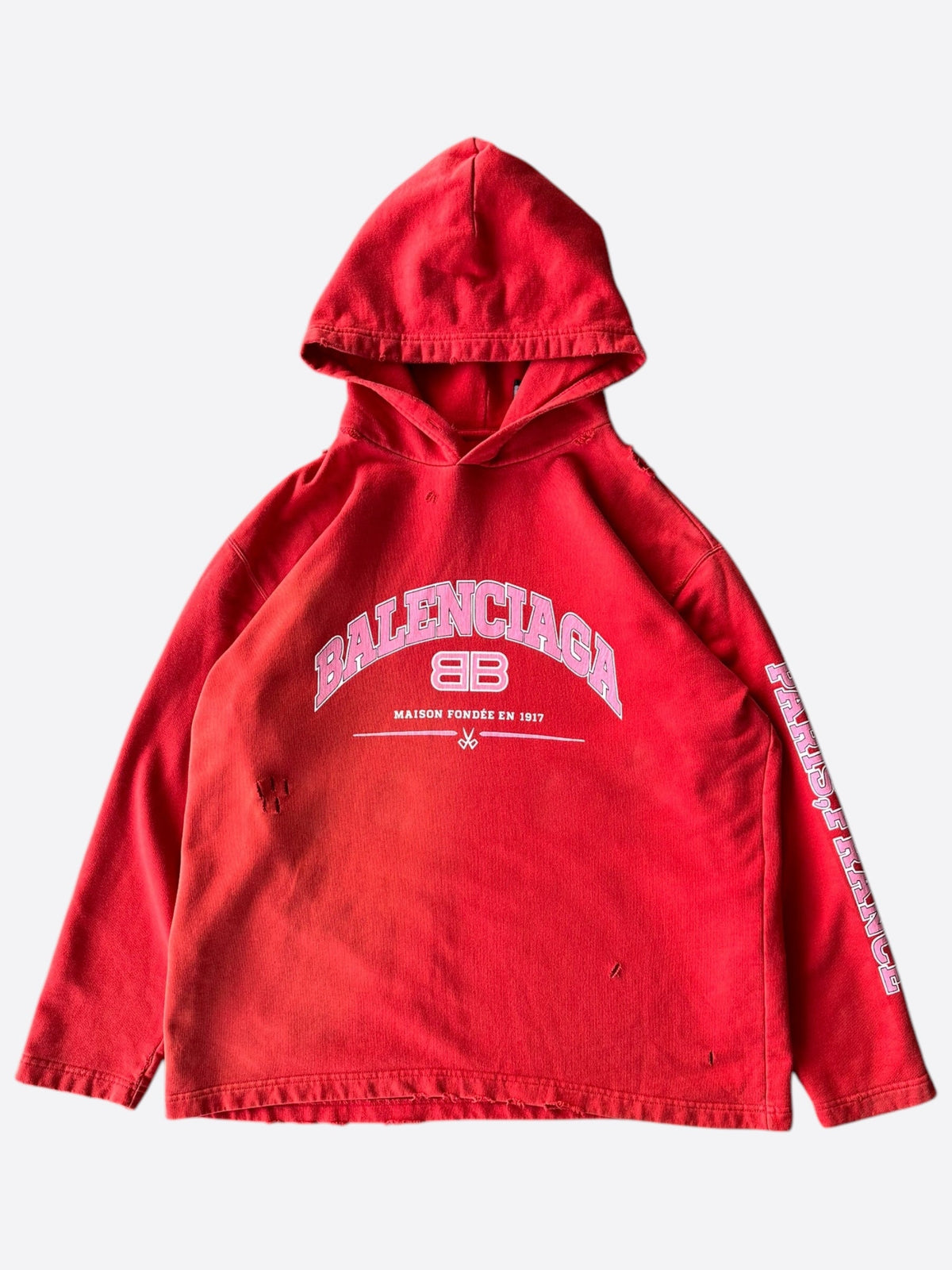 Balenciaga BB Logo Hoodie Red