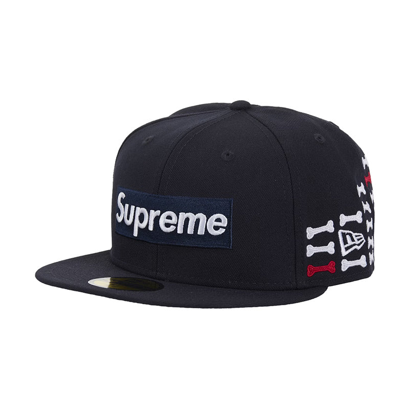 Supreme Bones Box Logo New Era 59Fifty Fitted Hat Navy