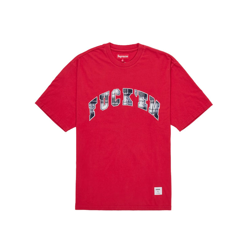Supreme Fuck Em Plaid S/S Top Red