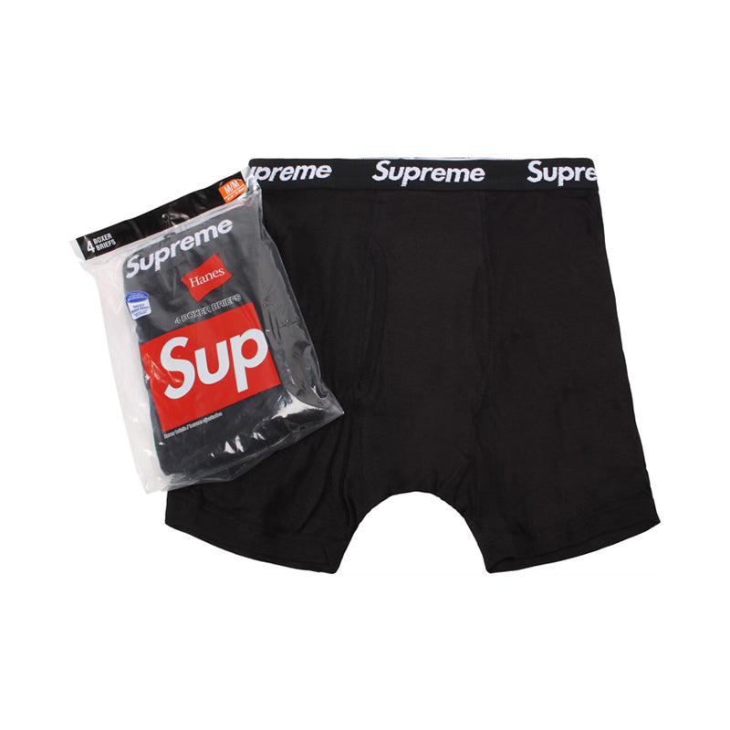 Supreme Hanes Boxer Briefs (4 Pack) Black