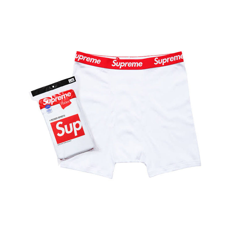 Supreme Hanes Boxer Briefs (4 Pack) White