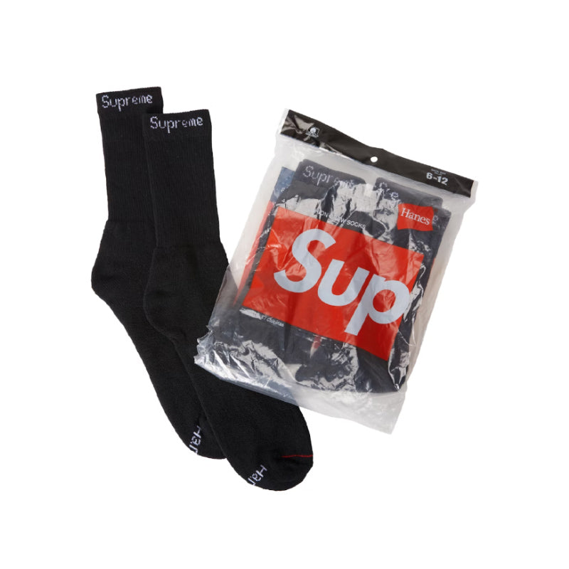 Supreme Hanes Socks (4 Pack) Black