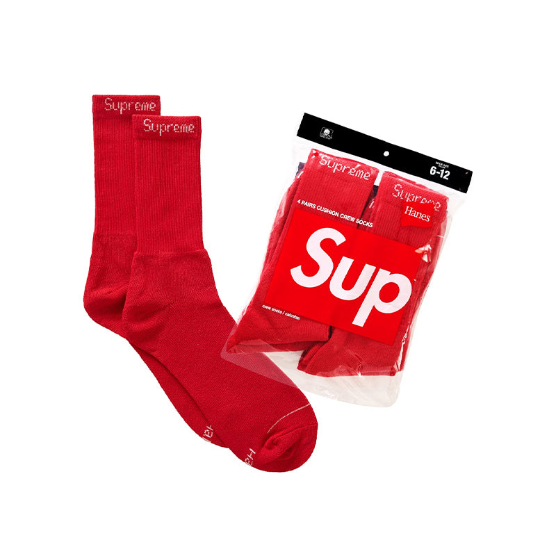 Supreme Hanes Socks (4 Pack) Red