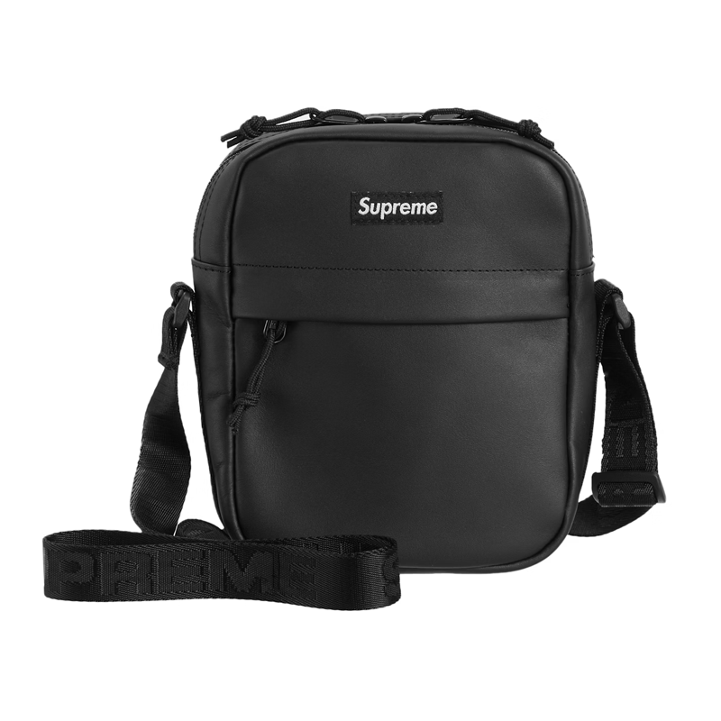 Supreme Leather Shoulder Bag Black